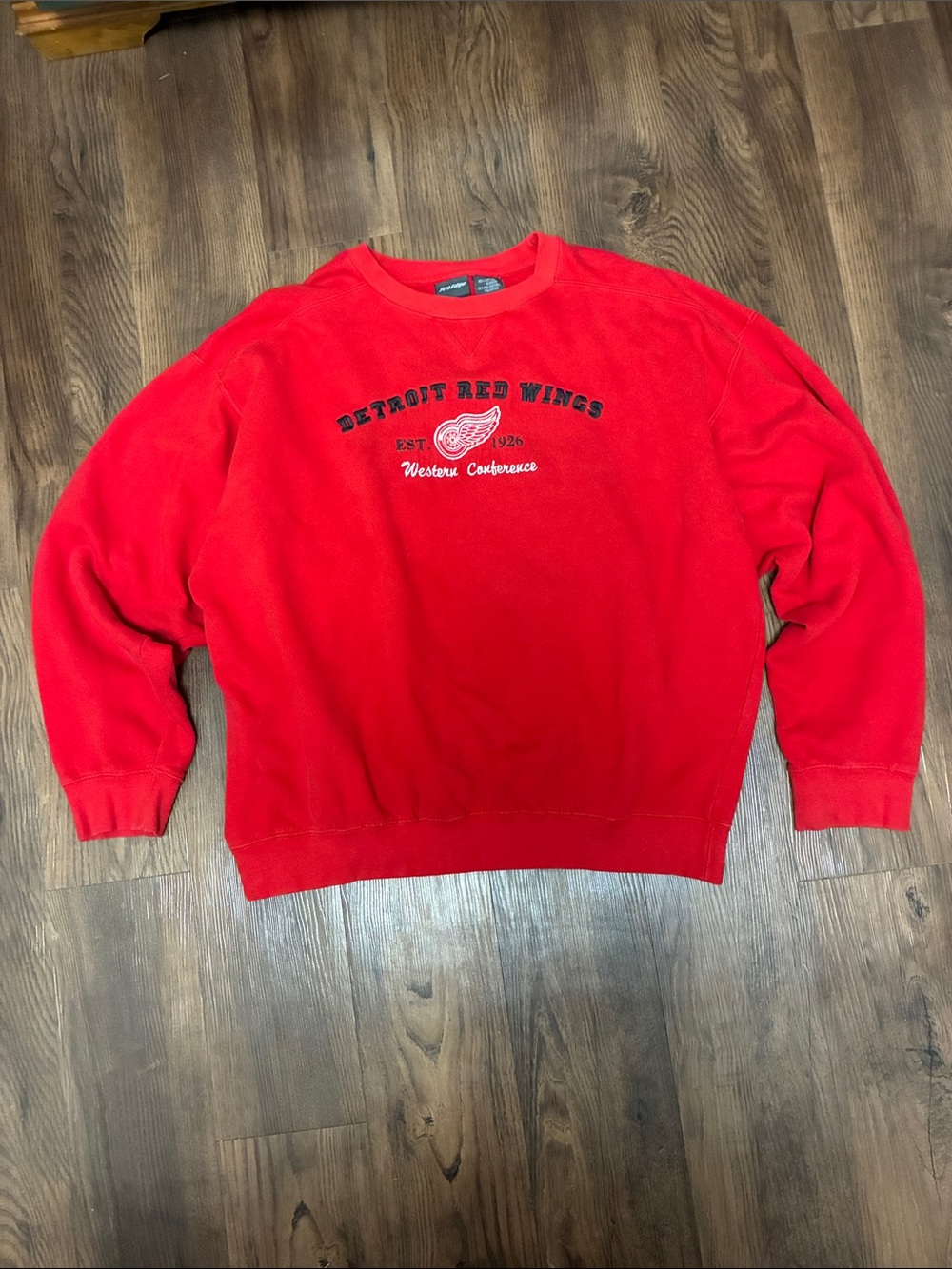 90’s Detroit Red Wings Western Conference Red Crewneck Sweatshirt ProEdge